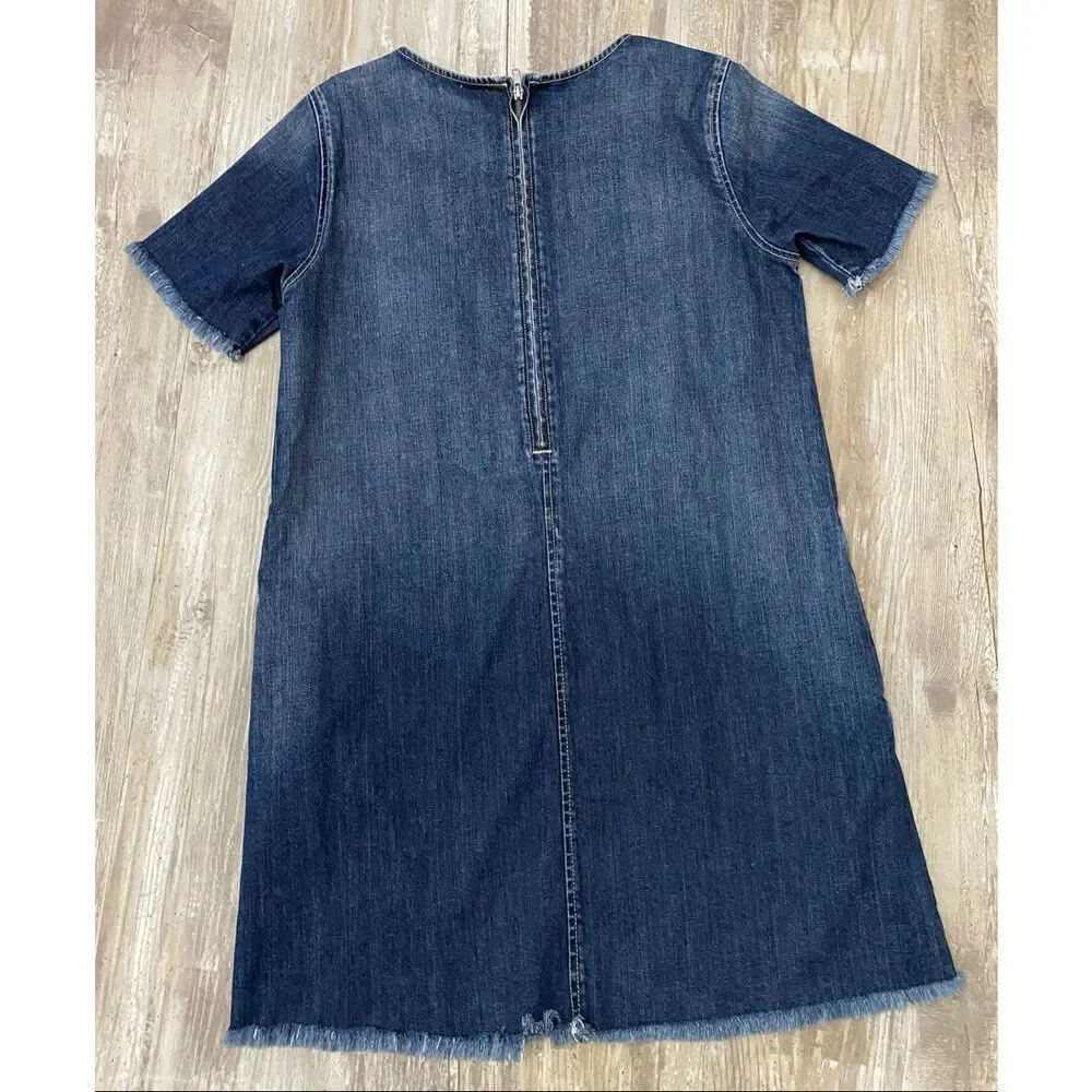 Current/Elliott Jean Denim Mini Shift Dress Sz 2